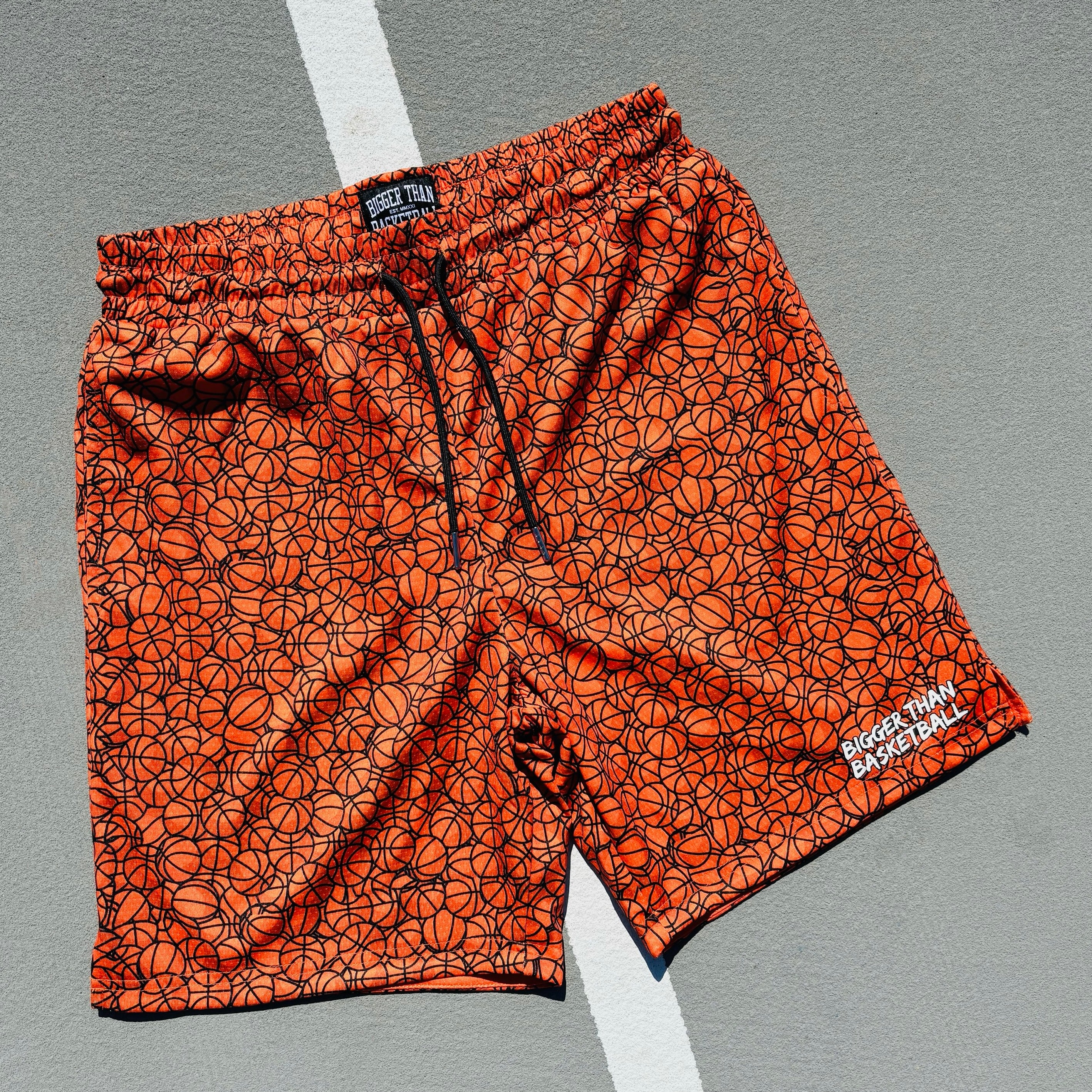 Basketball Pattern - Shorts - Orange