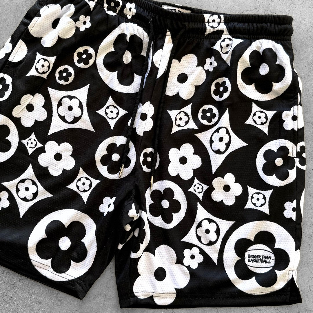 Buckets & Blooms - Shorts - Black