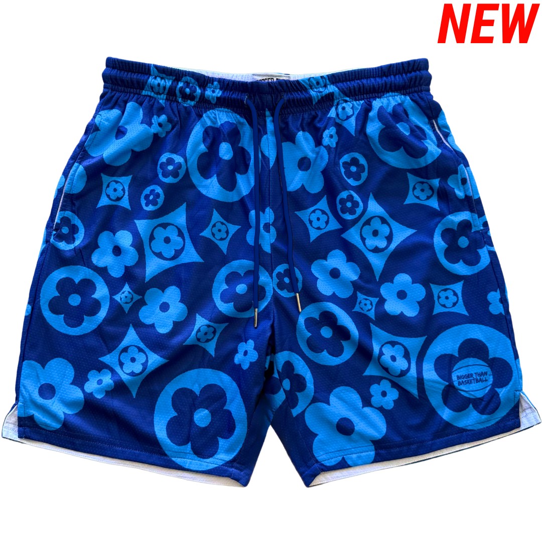 Buckets & Blooms - Shorts - Blue