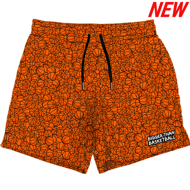 Basketball Pattern - Shorts - Orange