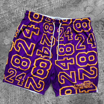 8/24 Jersey Number - Shorts - Purple/Gold