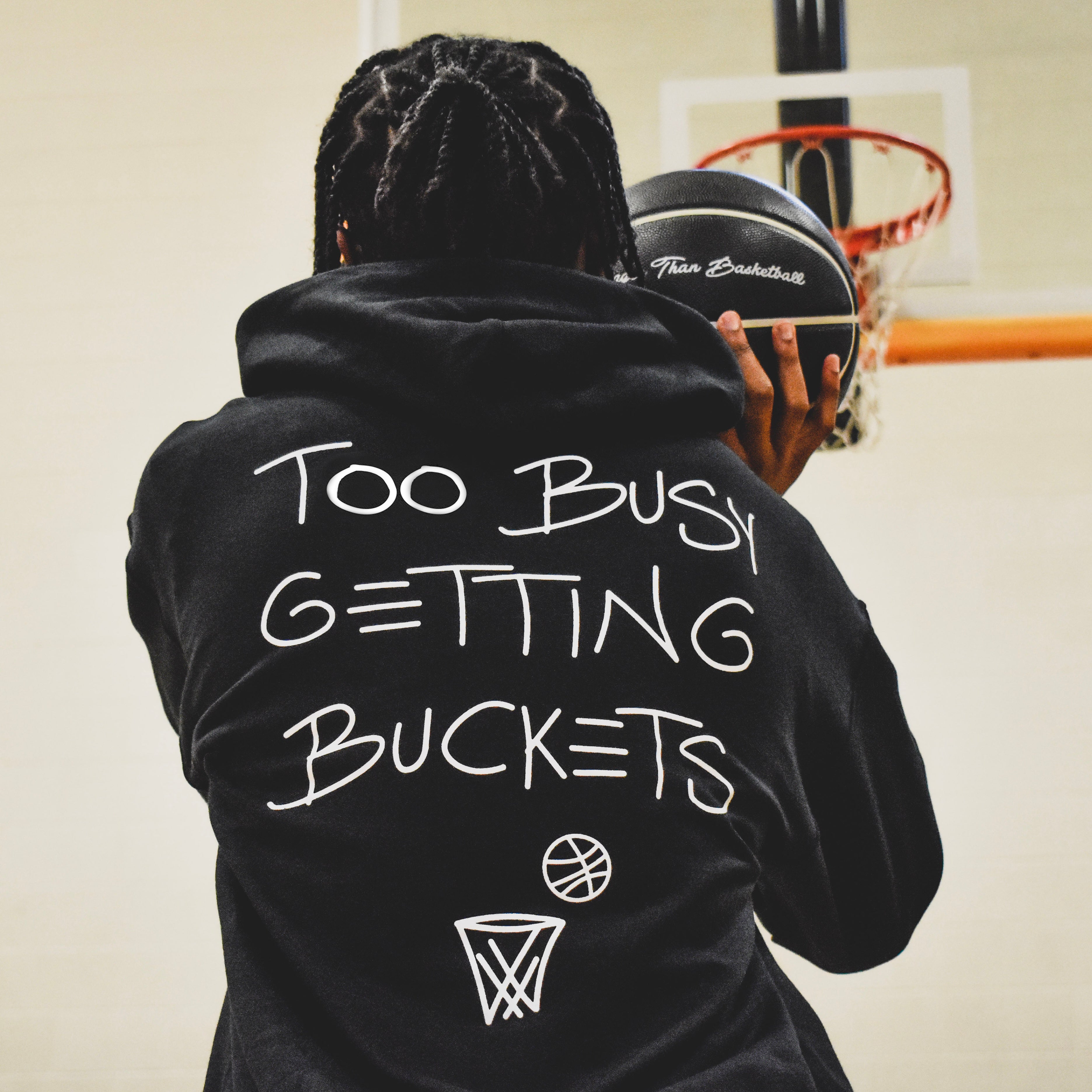 Too Busy Getting Buckets Hoodie - Youth - Black