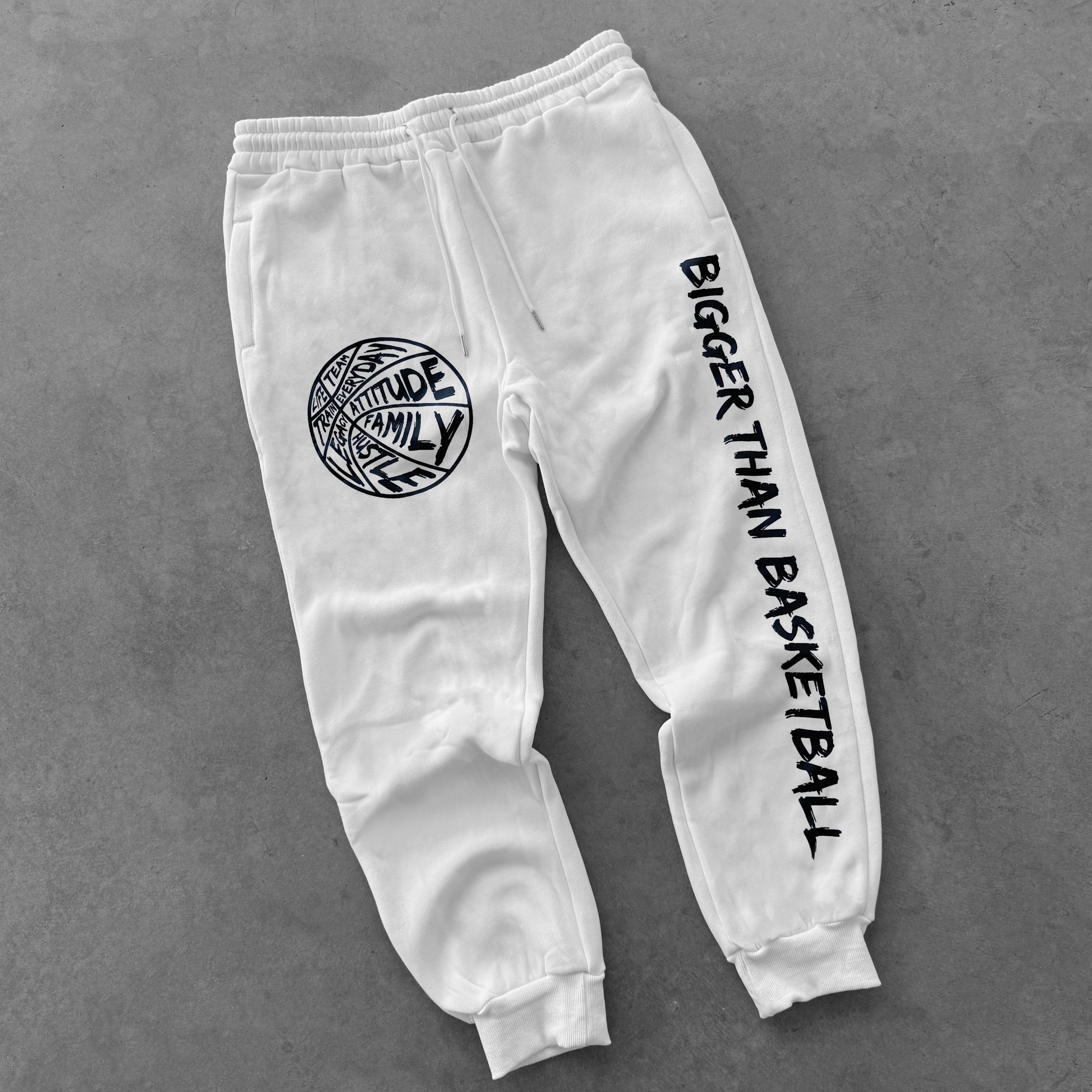 Bigger Than Basketball - Joggers - White