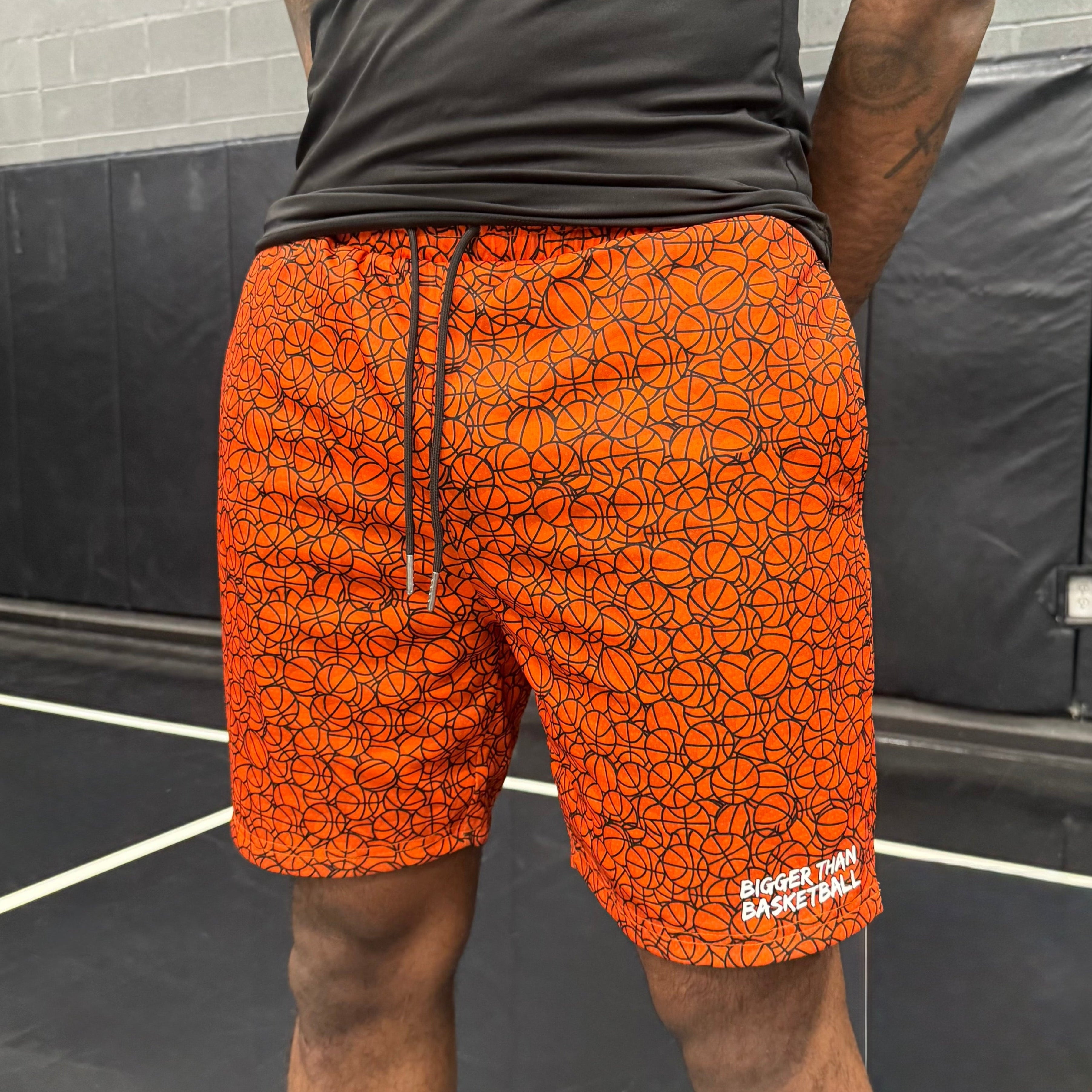 Basketball Pattern - Shorts - Orange