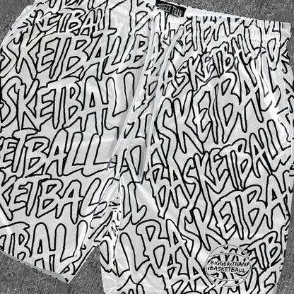 "Basketball" Graffiti - Shorts - White