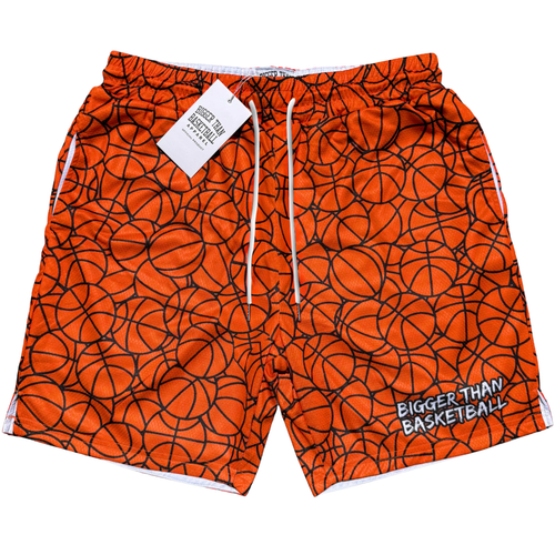 Basketball Pattern - Shorts - Orange – Bigger Than Basketball Basketball Pattern - Shorts - Orange – Bigger Than Basketball