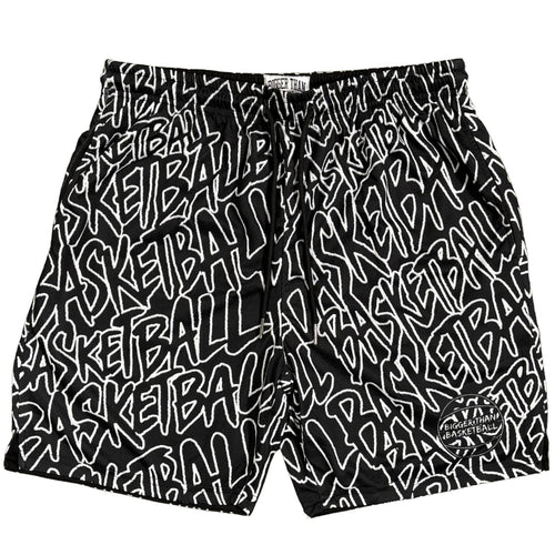 "Basketball" Graffiti - Shorts - Black/Black