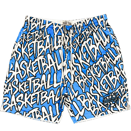 "Basketball" Graffiti - Shorts - Blue