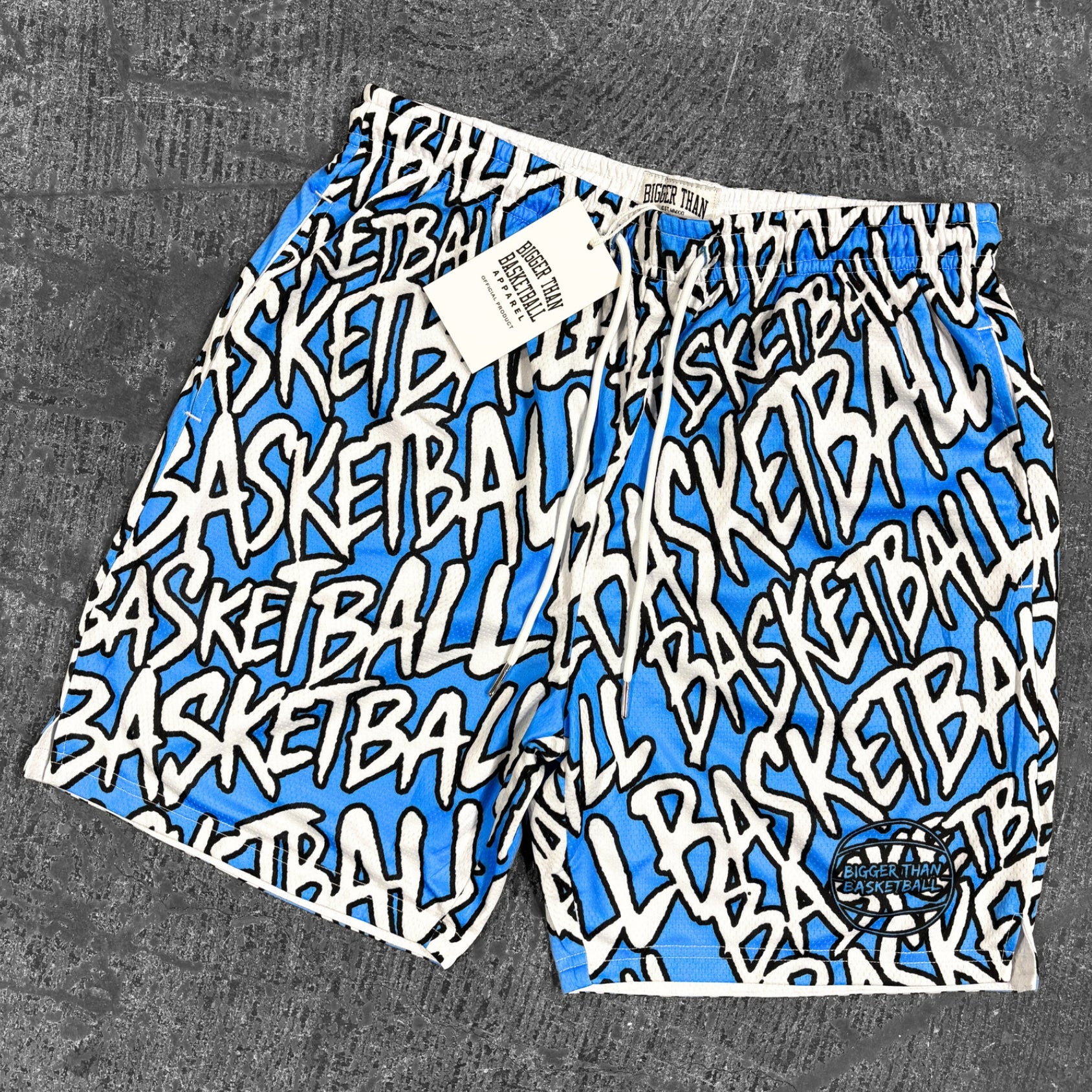 "Basketball" Graffiti - Shorts - Blue