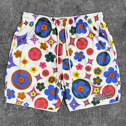 Buckets & Blooms - Shorts - White