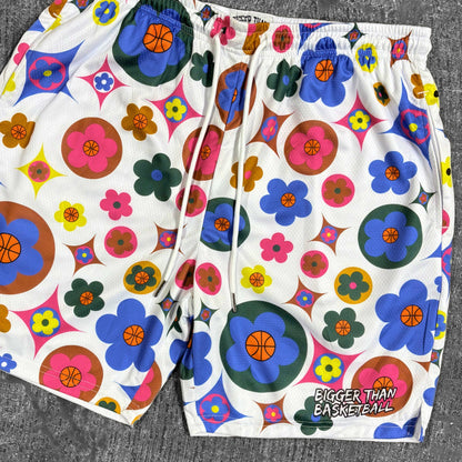 Buckets & Blooms - Shorts - White
