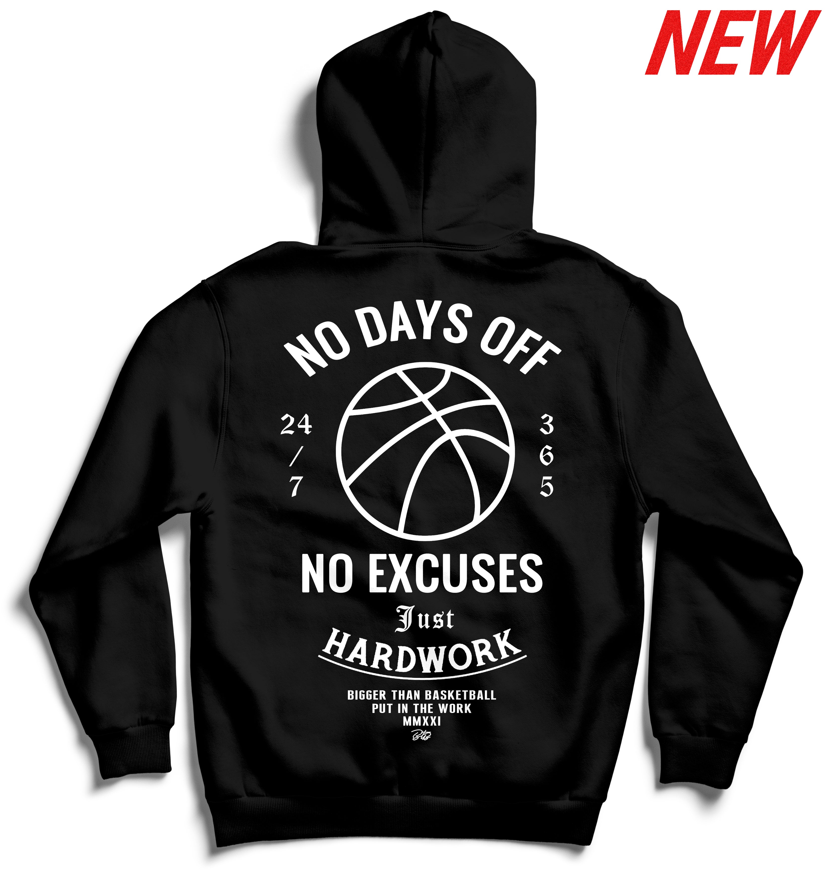 No Days Off - Hoodie - Black