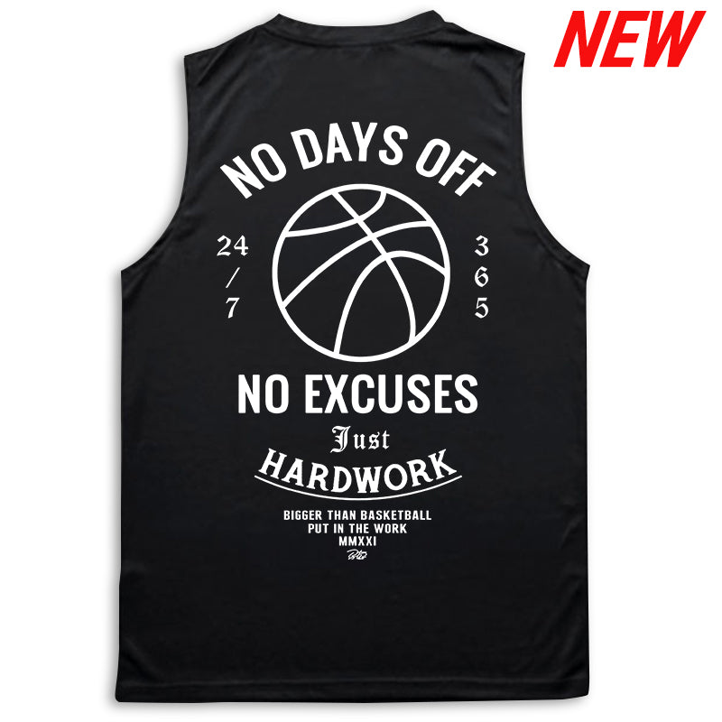 No Days Off - Performance Tank - Black