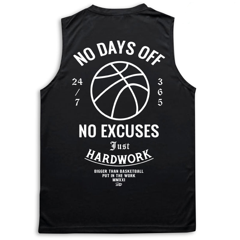 No Days Off - Performance Tank - Black