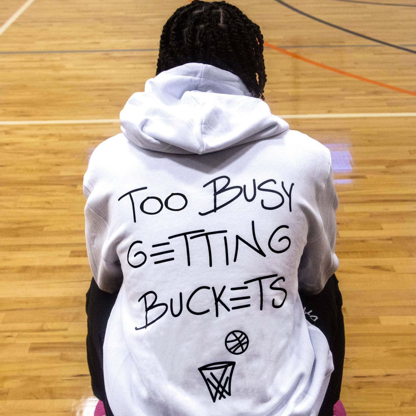 Too Busy Getting Buckets - Hoodie - White