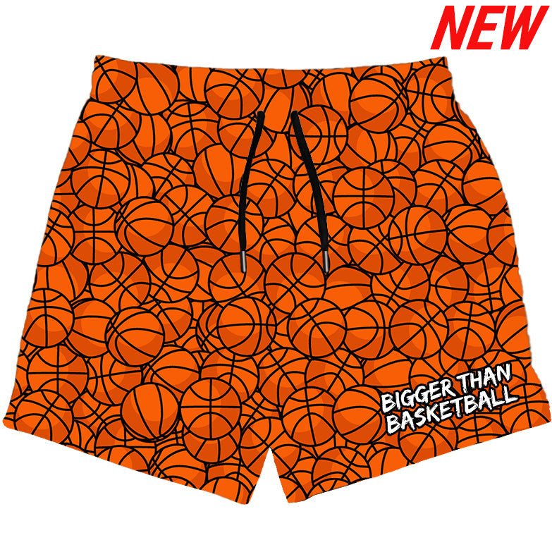 Basketball Allover Print - Shorts - Orange
