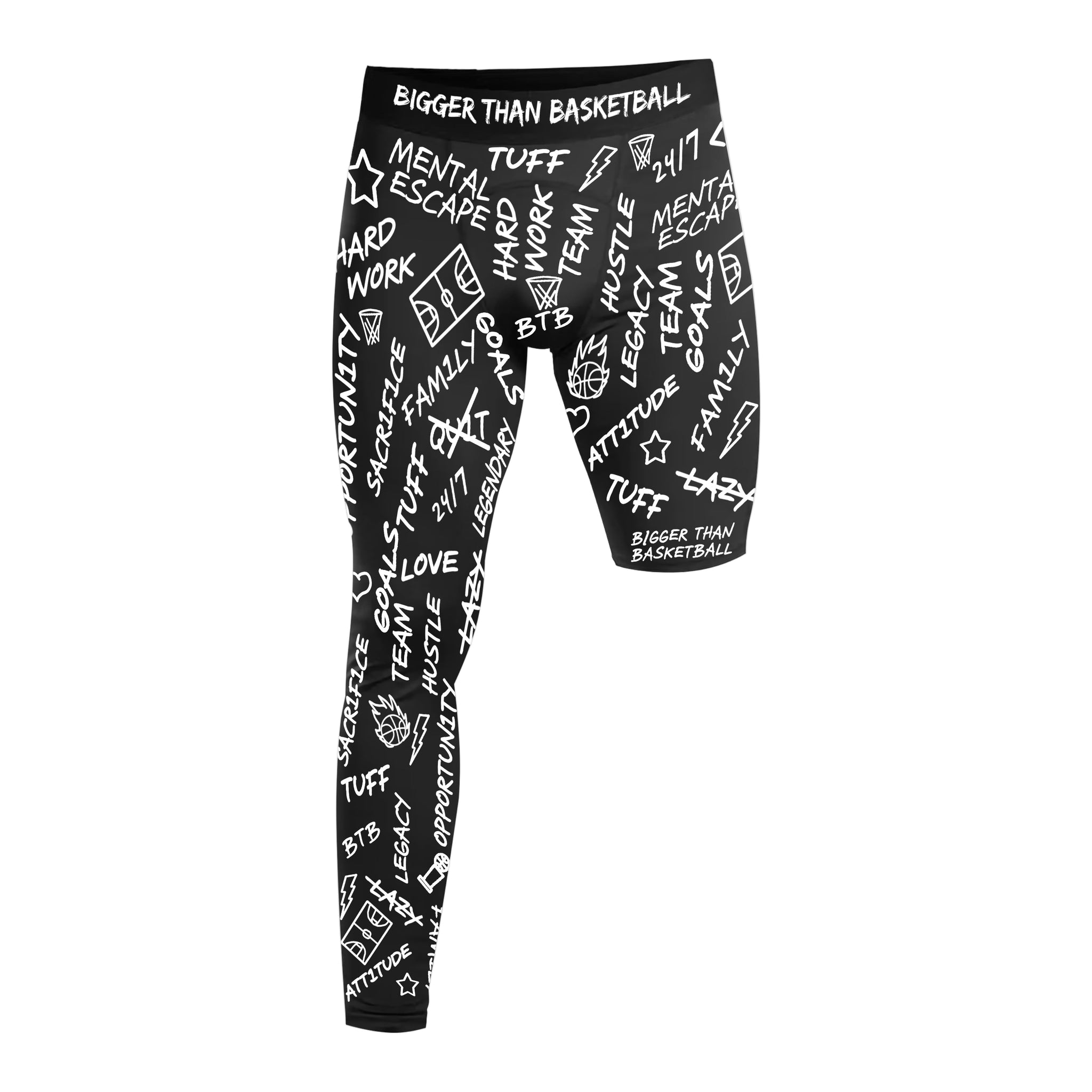 Emotions - Single-Leg Compression Tights - Right - Black – Bigger