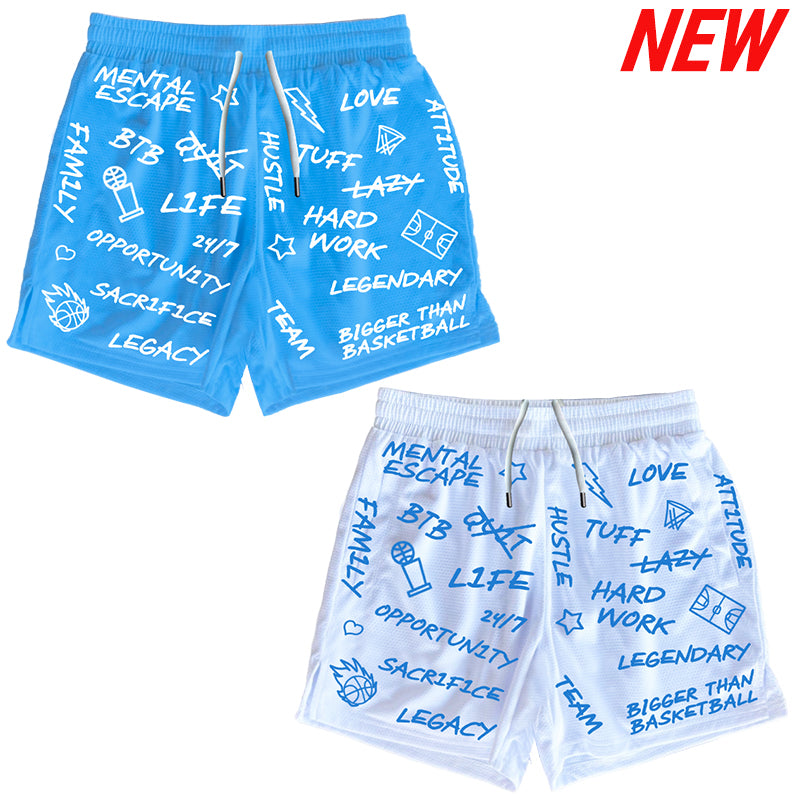 Emotions - Reversible Shorts - Blue / White