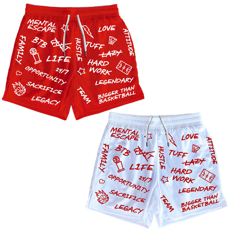 Emotions - Reversible Shorts - Red / White