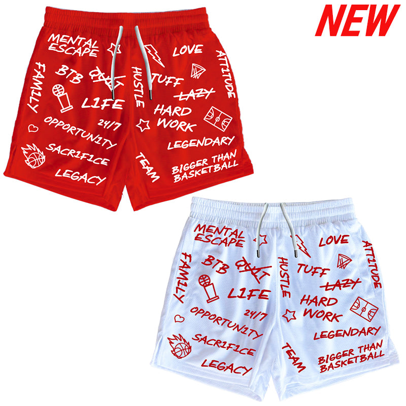 Emotions - Reversible Shorts - Red / White