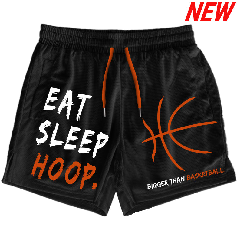 Eat, Sleep, Hoop. - Shorts - Black