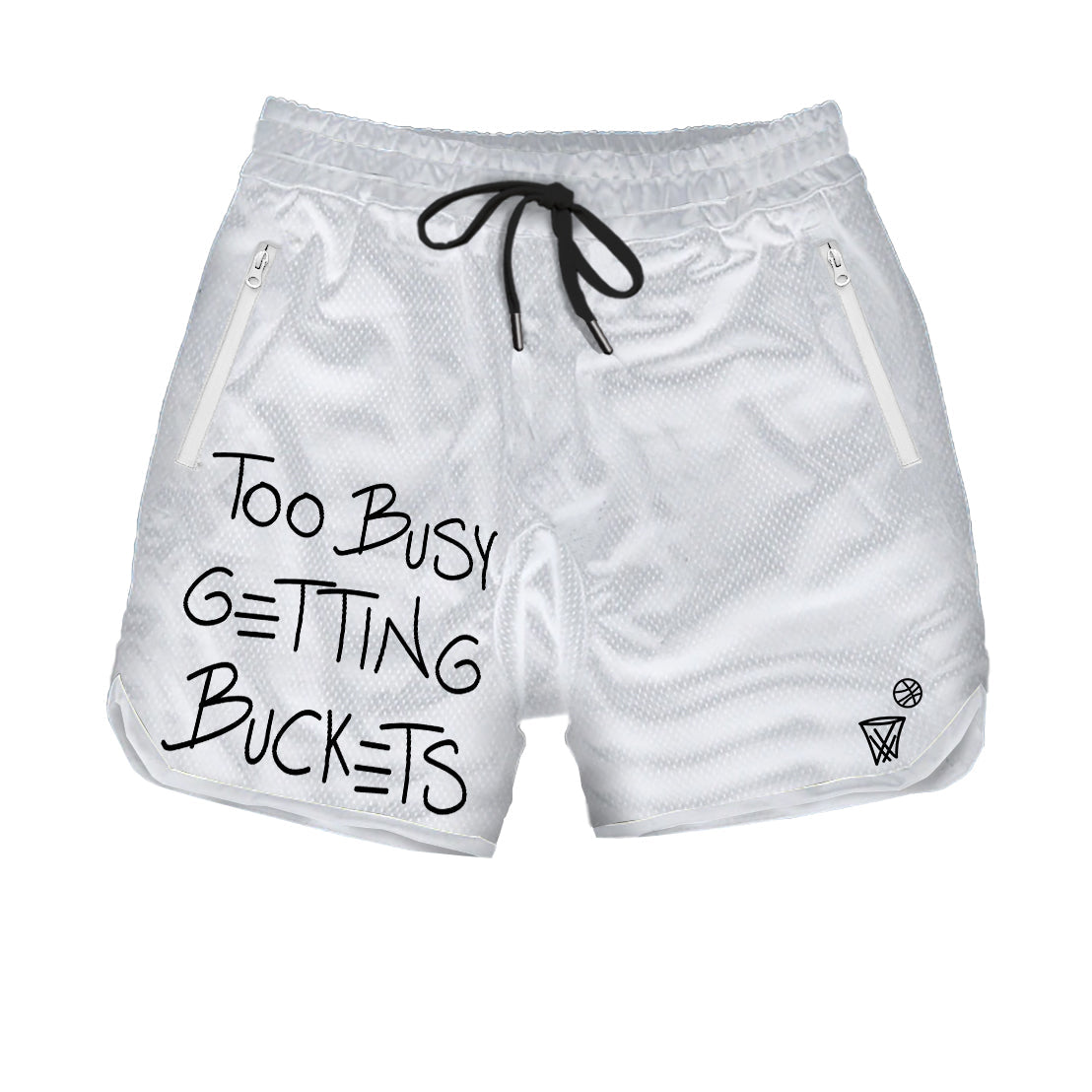 Too Busy Getting Buckets Shorts - Youth - White