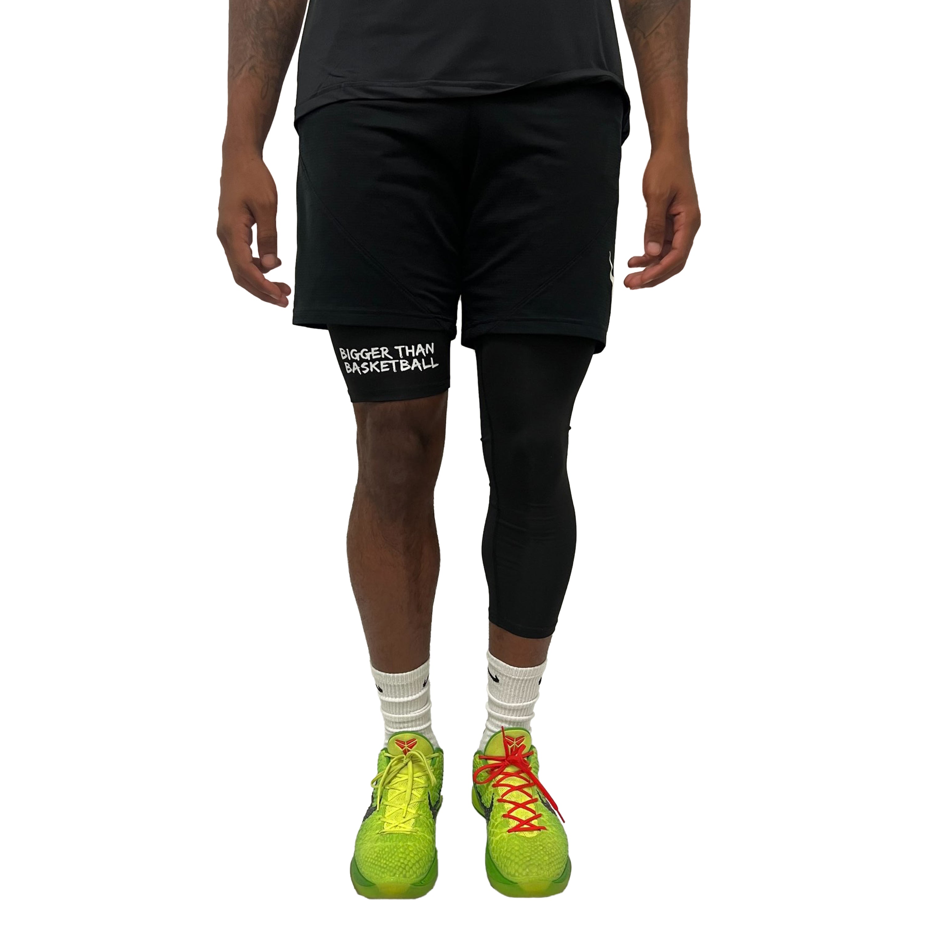 Single-Leg Performance Tights - Left - Black – Bigger Than Basketball