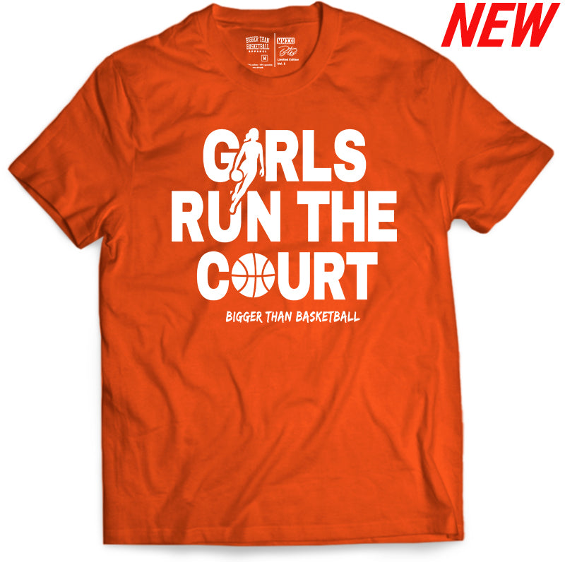 Girls Run The Court - T-Shirt - Orange