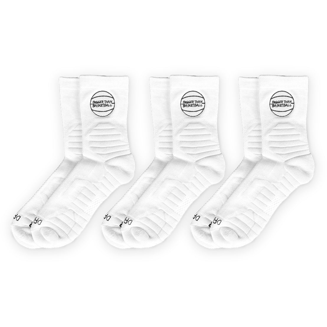 Basketball Performance Socks - White (3 Pack)